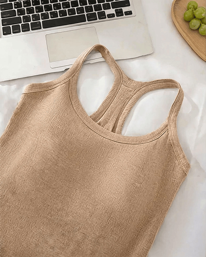 Penelope | Ribbed Tank Top With Built-In Bra
