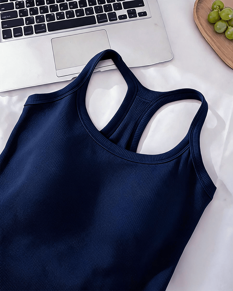Penelope | Ribbed Tank Top With Built-In Bra