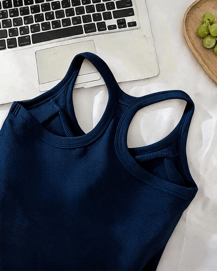 Penelope | Ribbed Tank Top With Built-In Bra