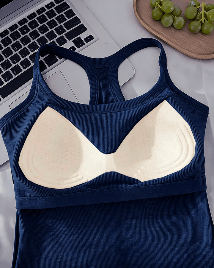 Penelope | Ribbed Tank Top With Built-In Bra