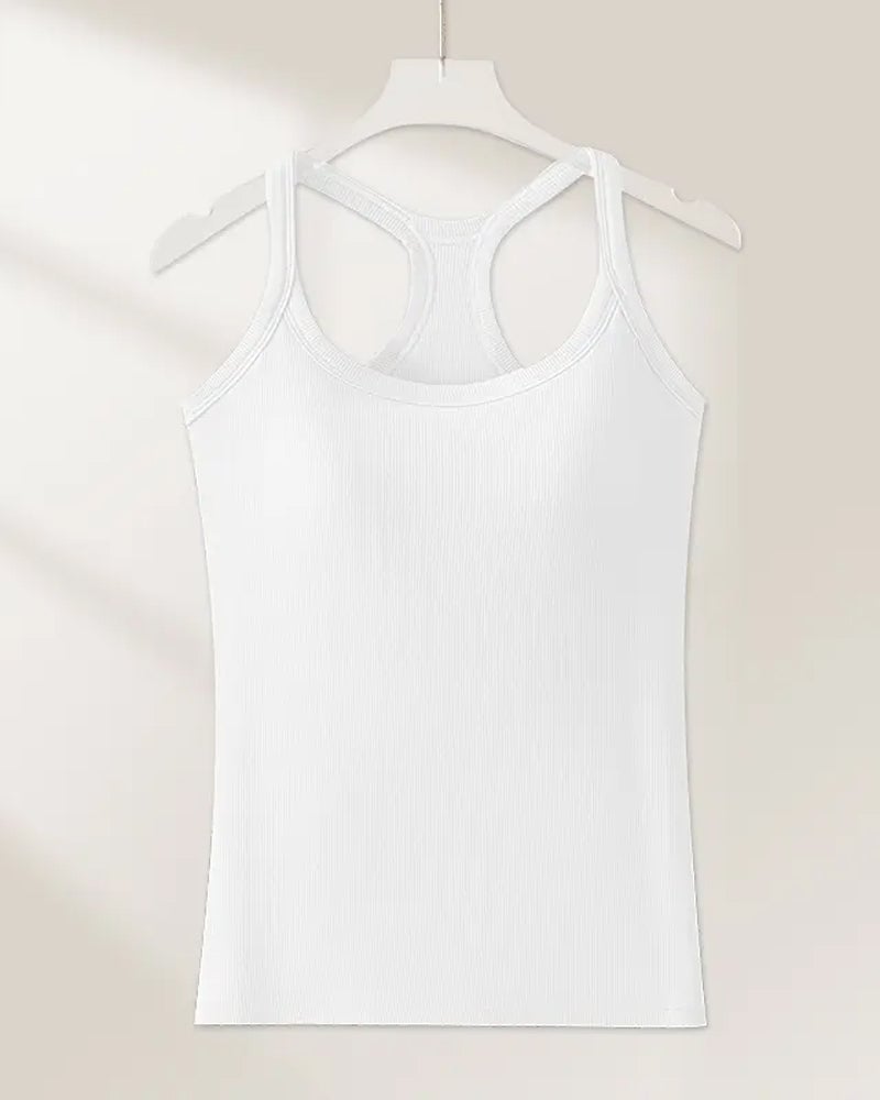 Penelope | Ribbed Tank Top With Built-In Bra