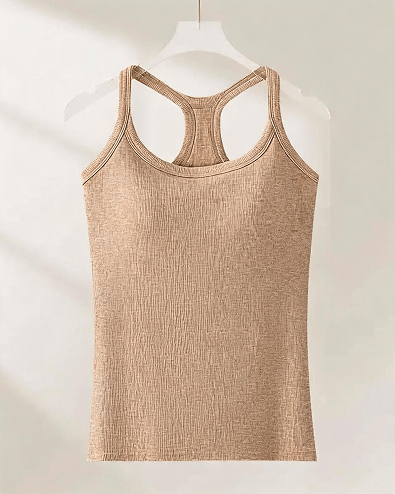 Penelope | Ribbed Tank Top With Built-In Bra