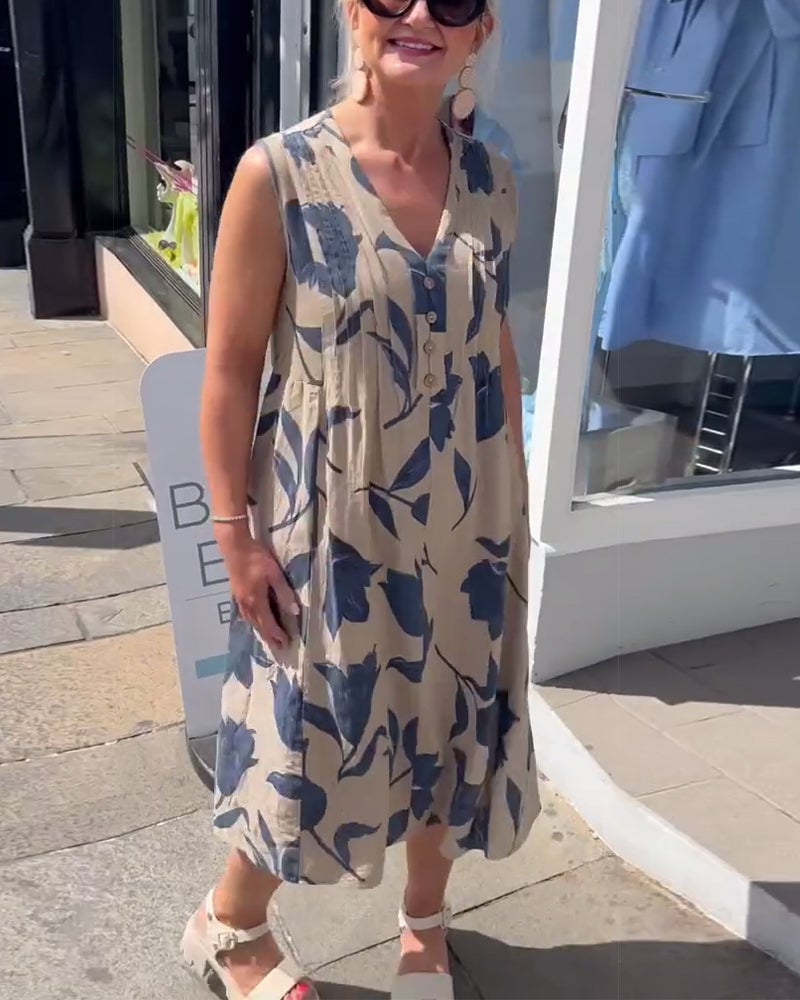 Winifred | Printed Sleeveless Maxi Dress