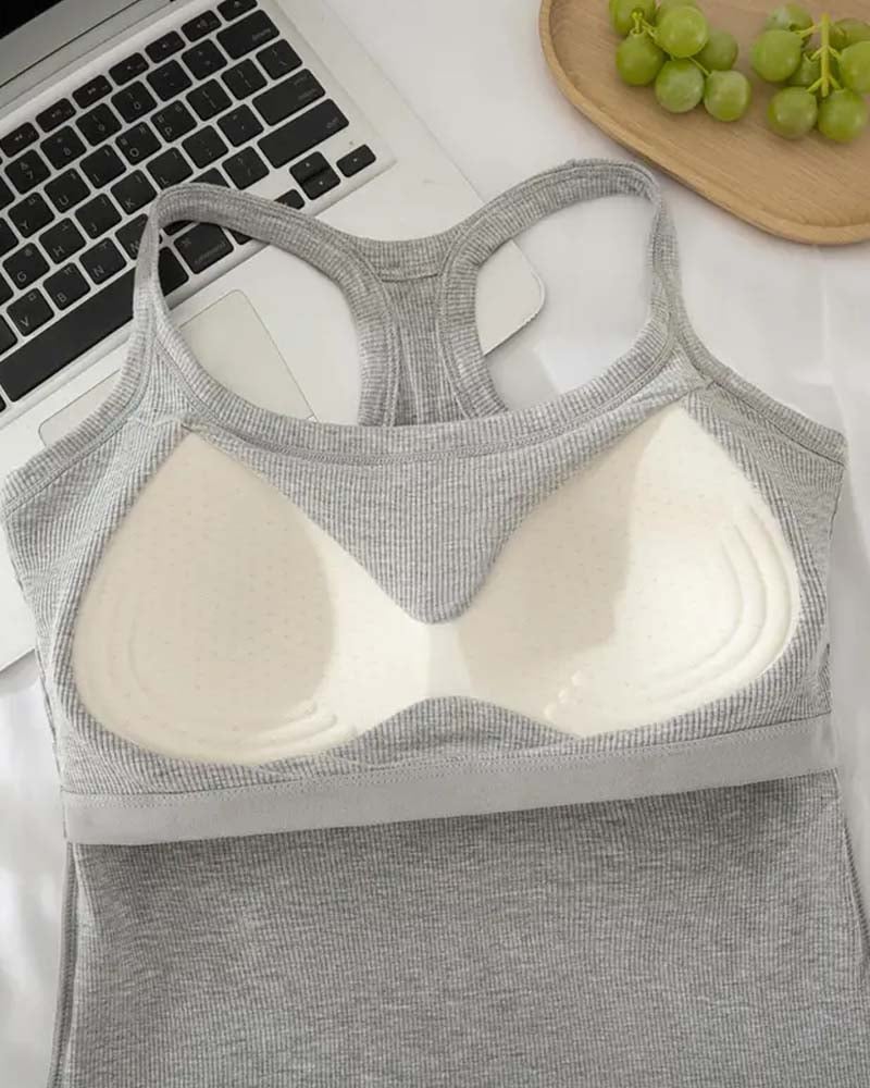 Penelope | Ribbed Tank Top With Built-In Bra