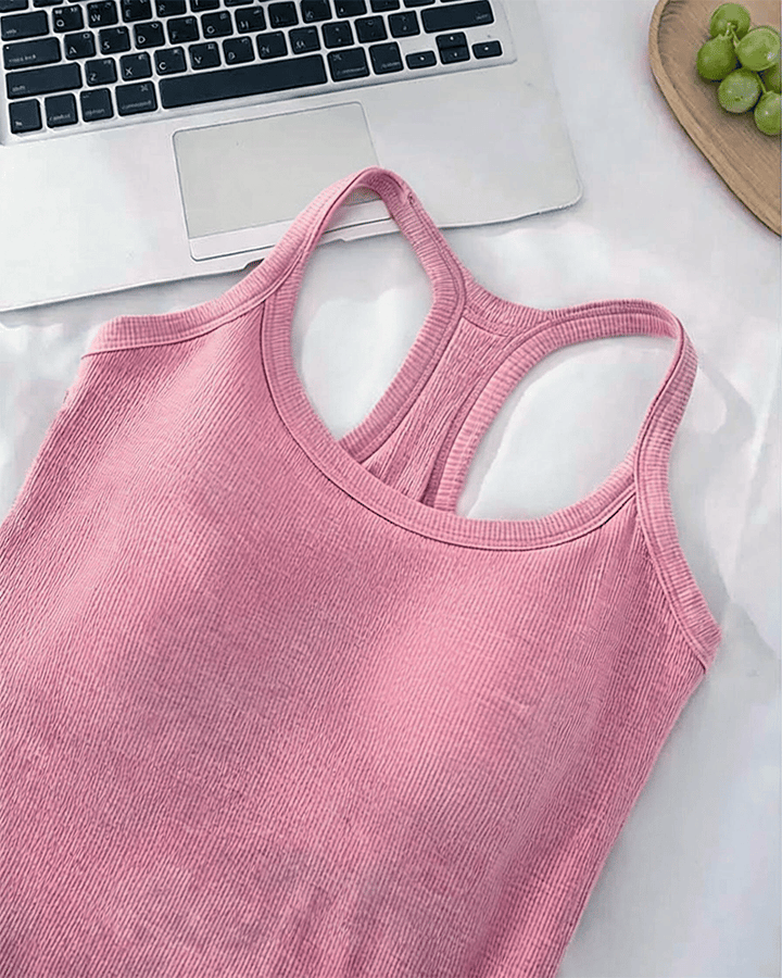 Penelope | Ribbed Tank Top With Built-In Bra