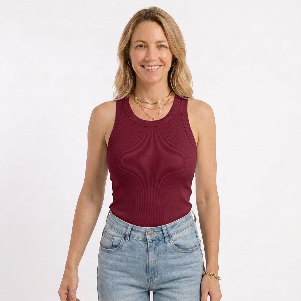 MARGARET | RIBBED SHELF-BRA TANK